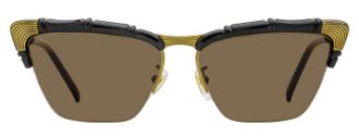 Gucci GG0660S Bamboo-Accented Cat-Eye Sunglasses - Black