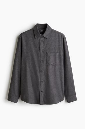 H&M Flanellhemd in Regular Fit - Grau
