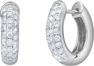 LuvMyJewelry Carenza 0.8 Ct 14K Gold Diamond Huggies