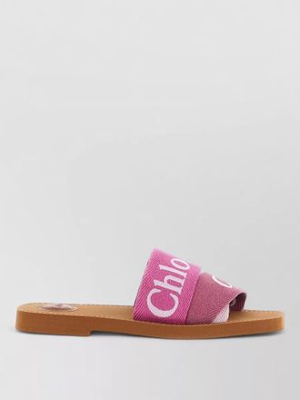 Chlo&eacute; flat sole open toe leather sandals