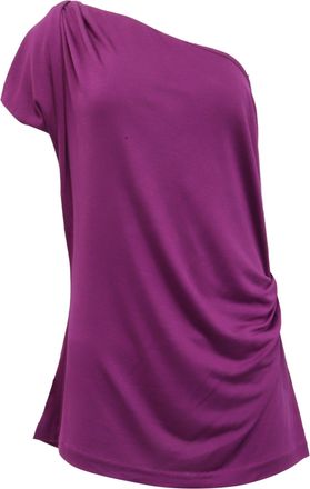 Diane Von F&uuml;rstenberg Diane Von Furstenberg One-Shoulder Blouse in Purple Silk