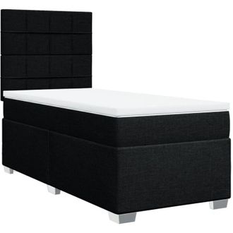 vidaXL Cama Box Spring Con Colch&oacute;n Tela Negro 80x200 Cm Vidaxl