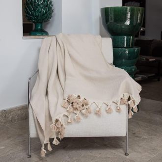 Febronie Set de 2 mantas algod&oacute;n 160x250 topo claro