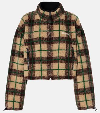 Miu Miu Plaid cropped fleece jacket