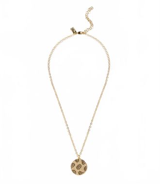 Native Gem Leopard Crystal Necklace In Gold