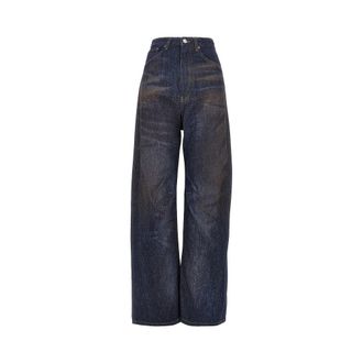Maison Margiela Used effect wide leg jeans Woman 27