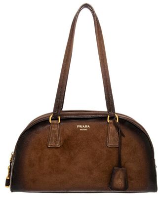Prada Bowling Medium Suede Bag