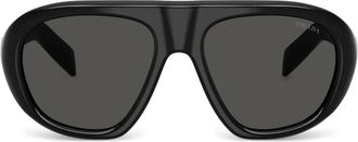 Prada wrap-frame tinted sunglasses - women - Acetate - One Size - Black