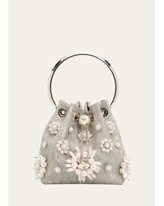 Jimmy Choo London Bon Bon Pearly Jacquard Bucket Bag