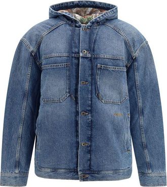 Off-white Blue Cotton Denim Mens Jacket