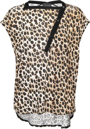 Cavalli Blusa asimmetrica con stampa - Marrone