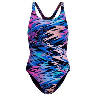Speedo Hyperboom Print Medalist One Piece Badeanzug f&uuml;r Damen | blau