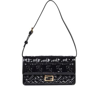 Fendi Foldover Embossed Top Cross Bag