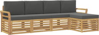 vidaXL Conjunto De Sof&aacute;s De Exterior 5 Uds. Blanco Y Antracita Vidaxl