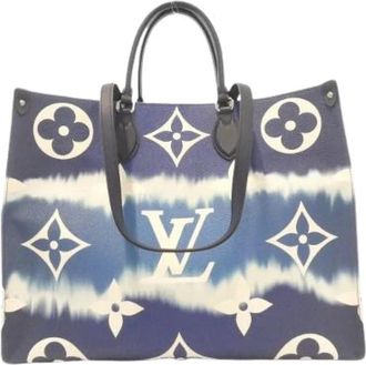 Louis Vuitton Pre-owned Escale On The Go Coated Canvas Tote Bag - Dames - Vintage Shopper - Blauw - ONE Size - Vintage