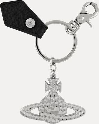 Vivienne Westwood Saffiano Hammered Orb Keyring Metal Black-saffiano One Size Unisex