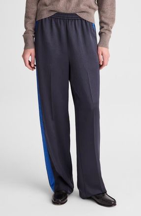 Madewell The Easy Pull-On Satin Track Pant in Classic Navy at Nordstrom, Size Xx-Small