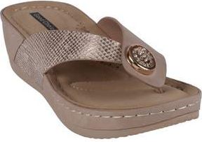 Good Choice Shoes Dafni Snakeskin Embossed Wedge Sandal in Bronze at Nordstrom Rack, Size 6.5