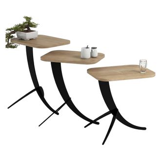 Dmora Mesa De Centro Cetara, Rectangular, Tablero Madera Nobilitada, Estructura Roble, 35x60x45h Cm Marr&oacute;n Roble