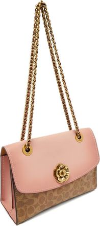 Coach Parker schoudertas verfraaid met bloemen - Roze