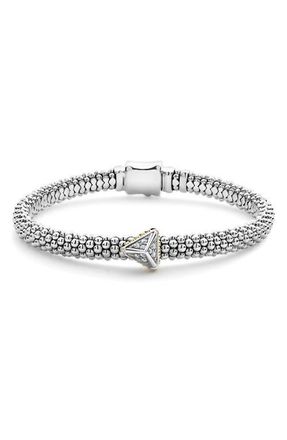Lagos KSL Lux Diamond Pyramid Bracelet in Silver/diamond at Nordstrom, Size Medium