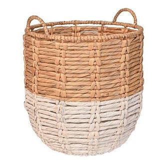Happimess Laurel 19.49 Bohemian Handwoven Abaca Hamper Basket with Handles in Natural/white at Nordstrom
