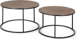 Giner&Colomer Set de 2 mesas de metal y cobre