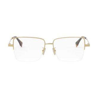 Fendi FE50107F030 Square Semi Rim Metal Eyeglasses - Gold