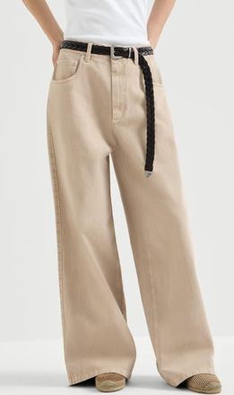 Brunello Cucinelli Relaxed trousers in Beige at Nordstrom, Size 40 It