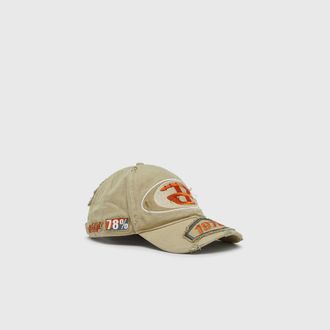 Diesel Baseball cap with embroidered patches - Caps - Unisex - Brown