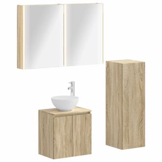 vidaXL Juego De Muebles De Ba&ntilde;o 4 Pcs Roble Sonoma Vidaxl