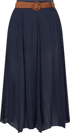 Apricot Midirock mit G&uuml;rtel in Marine, Gr&ouml;&szlig;e XS