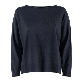 Nenette Trui met bootnek - Dames - Ronde hals truien - Zwart - M - Wol - Truien & Vesten