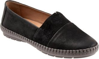 Trotters Womens Trotters Ruby Flats US 10AA Black Leather Slip On Casual Shoes HTAT520