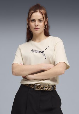 Puma T-Shirt PUMA ESS GRAPHIC ANIMAL RELAXED TEE, Damen, Gr. XL, alpine snow, Jersey, Obermaterial: 100% Baumwolle, bedruckt, relaxed fit normal, Rundhals,