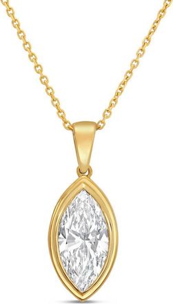 Diana M. Jewels 14kt yellow gold 1.00 ct lab grown marquise bezel with bail pendant