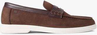 Tommy Hilfiger Mens Nubuck Leather Loafer - Brown - US 10 / EU 43