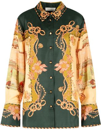 Zimmermann Valiant Green Silk Shirt