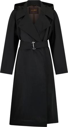 Moorer Oviedo Lange Jas - Dames - Trenchcoats - Zwart - S - Polyester - Jassen