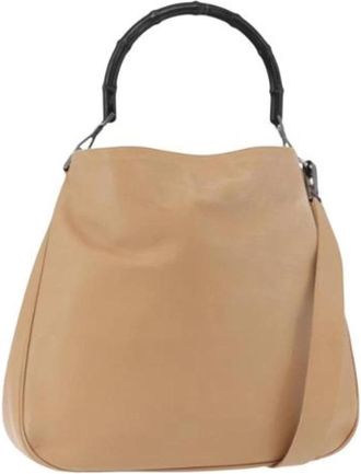 Gucci Pre-owned Vintage Handbag - Dames - Vintage Handtas - Beige - ONE Size - Leer - Vintage