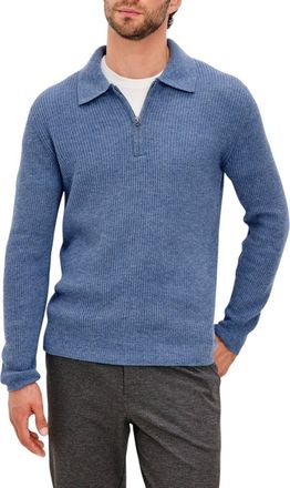 Rails Monty Quarter Zip Sweater In Cerulean Melange