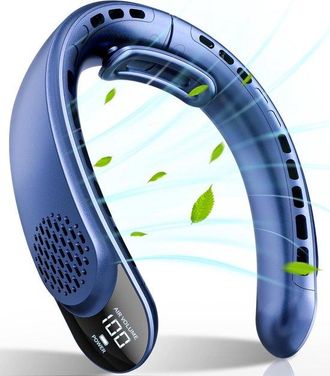 No Brand Ventilador De Cuello Port&aacute;til Con Pantalla Led, Bater&iacute;a Recargable De 4000 Mah, 3 Velocidades, Conexi&oacute;n Usb-c Para Refrigeraci&oacute;n Manos Libres, Color A
