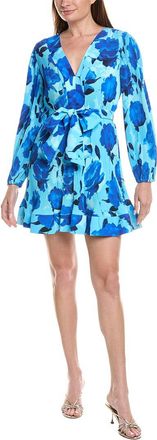 Milly Liv Blurred Blossom Pleated Mini Dress