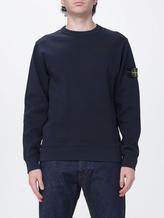 Stone Island Felpa girocollo in cotone con patch logo Compass