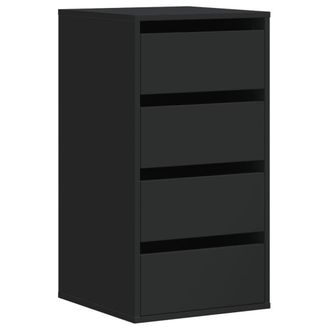 Berkfield Home Corner Chest of Drawers Black 40x41x76 cm Engineered Wood | Size: 40 x 41 x 76 cm