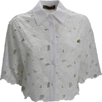 D.exterior Shirts, female, White, Size: M Embroidered Sangallo Shirt