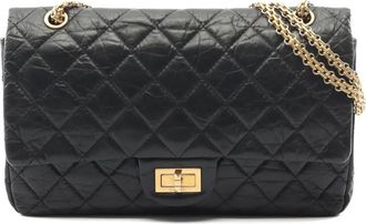 Chanel Borsa a spalla Reissue 2.55 Double Flap 227 in pelle di vitello 2013-2014 - Nero