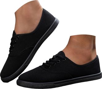 Generic Low-Top Slip Ons Shoes Womens Fashion Sneakers Casual Canvas Sneakers for Women Comfortable Flats Breathable Padded Insole Slip on Sneakers Women Low 