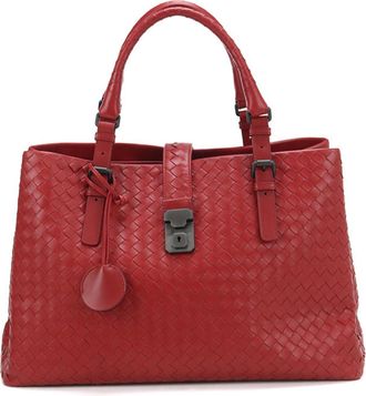 Bottega Veneta Red Color Leather Tote Bag (Pre-Owned)