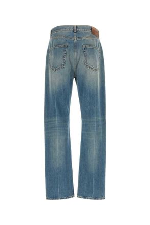 Alexander McQueen Mens Denim Jeans Bluewashed Exterior: Cotton